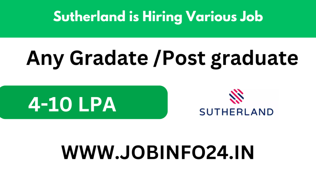 Sutherland is Hiring Various Job