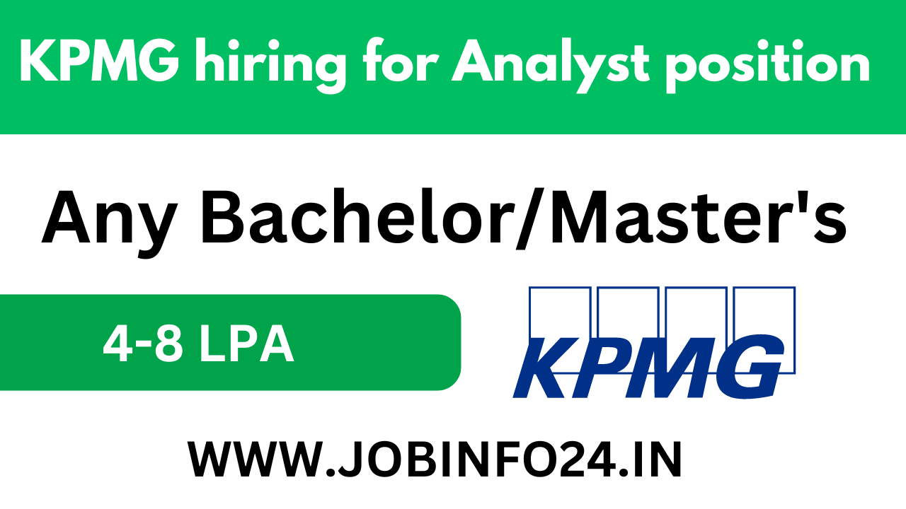 KPMG hiring for Analyst position